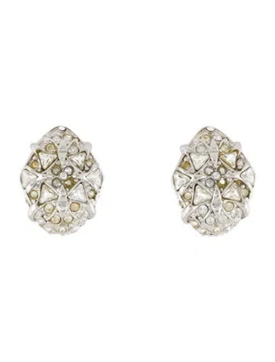 Pre-owned St John Crystal Clip-on Earrings In Multi