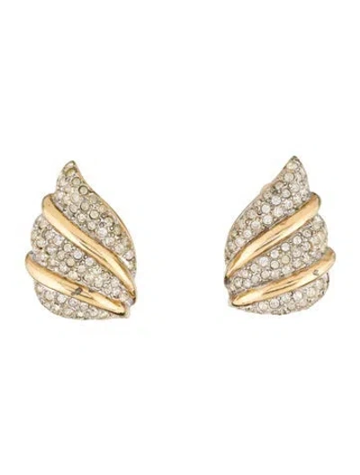 Pre-owned St John Crystal Clip-on Earrings In Multi