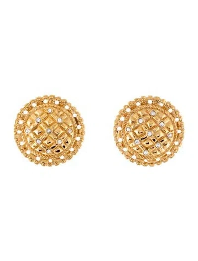 Pre-owned St John Crystal Clip-on Earrings In Multicolor