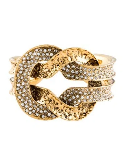 Pre-owned St John Crystal Cuff Bracelet, 6" In Multi