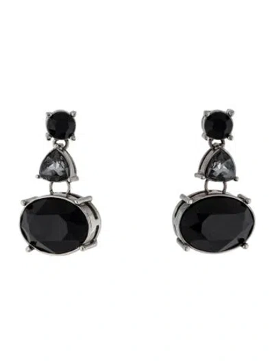 Pre-owned St John Crystal Drop Earrings In Black