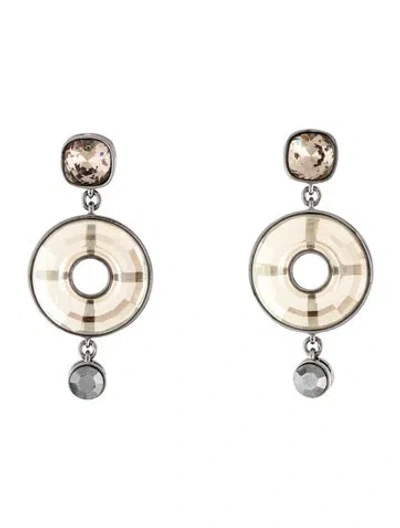 Pre-owned St John Crystal Drop Earrings In Multicolor