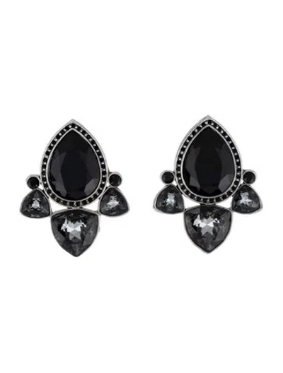 Pre-owned St John Crystal Drop Earrings In Multicolor