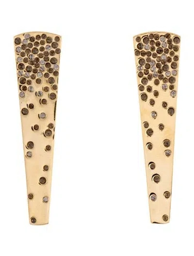 Pre-owned St John Crystal Drop Earrings In Yellow