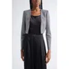 St John St. John Crystal Embellished Crop Jacket In Gray