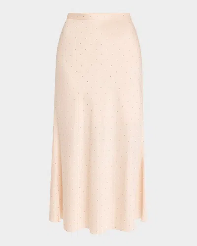 St John Crystal Embellished Jersey Skirt In Ivory