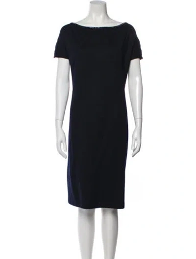 Pre-owned St John Crystal Embellishments Dress Set In Blue