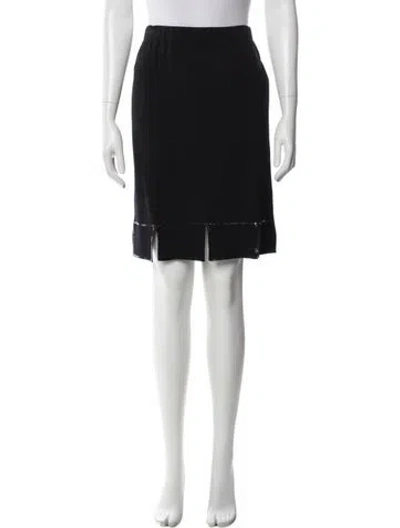 Pre-owned St John Crystal Embellishments Knee-length Skirt In Black