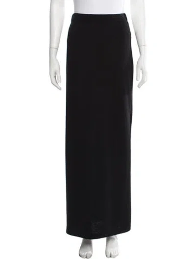 Pre-owned St John Crystal Embellishments Long Skirt In Black