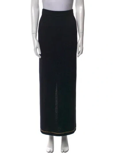 Pre-owned St John Crystal Embellishments Midi Length Skirt In Black