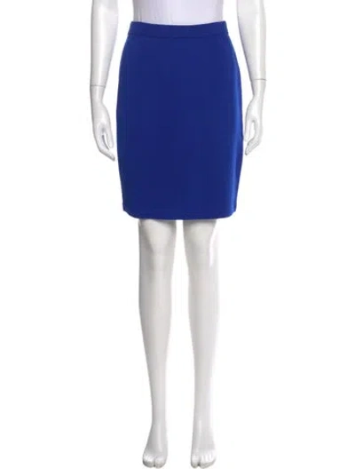Pre-owned St John Crystal Embellishments Mini Skirt In Blue