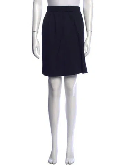 Pre-owned St John Crystal Embellishments Mini Skirt In Blue