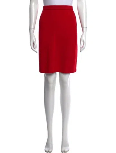 Pre-owned St John Crystal Embellishments Mini Skirt In Red