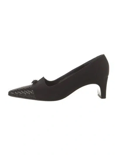 Pre-owned St John Crystal Embellishments Pumps In Black