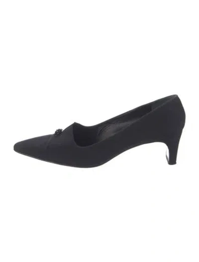 Pre-owned St John Crystal Embellishments Pumps In Black/blue