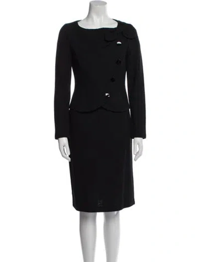 Pre-owned St John Crystal Embellishments Skirt Set In Black