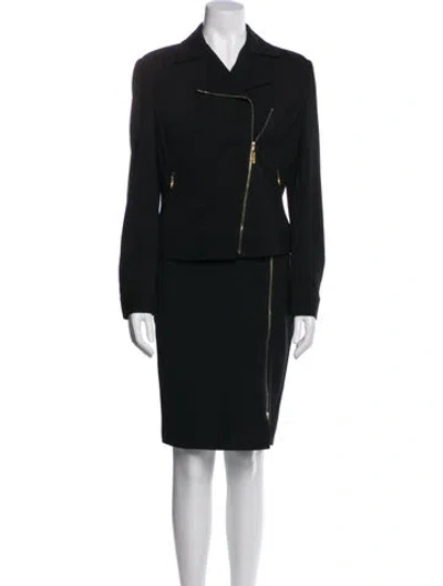 Pre-owned St John Crystal Embellishments Skirt Set In Black