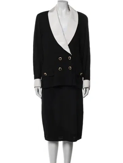 Pre-owned St John Crystal Embellishments Skirt Set In Black