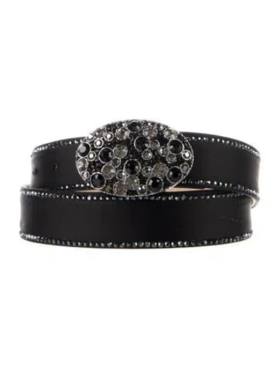 Pre-owned St John Crystal Embellishments Waist Belt In Black