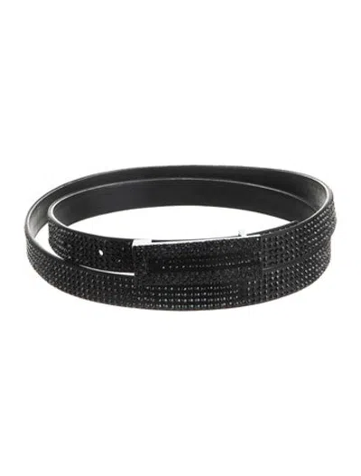 Pre-owned St John Crystal Embellishments Waist Belt In Black