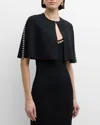 St John Embellished Evening Cape In Black