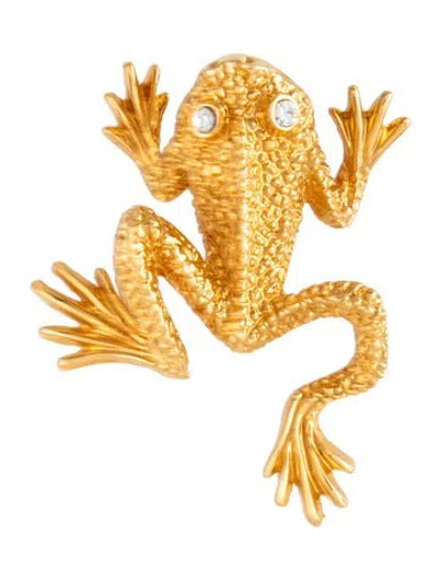 Pre-owned St John Crystal Frog Brooch In Multicolor