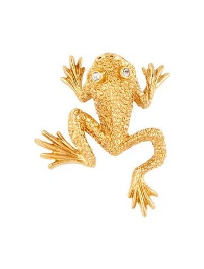 Pre-owned St John Crystal Frog Brooch Pin In Multicolor