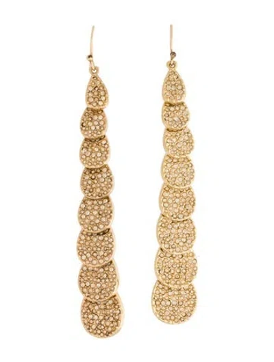 Pre-owned St John Crystal Graduated Drop Earrings In Yellow