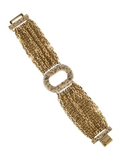 Pre-owned St John Crystal Multistrand Bracelet, 7.75" In Black
