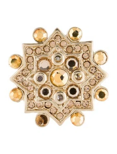 Pre-owned St John Crystal Pin Brooch In Multi