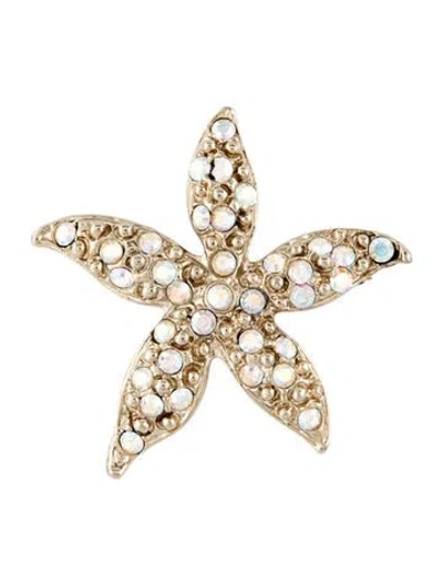 Pre-owned St John Crystal Starfish Pin Brooch In Multicolor