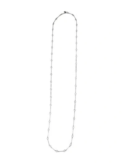 Pre-owned St John Crystal Station Necklace, 61" In Transparent