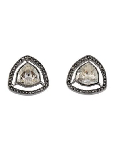 Pre-owned St John Crystal Stud Earrings In Multicolor