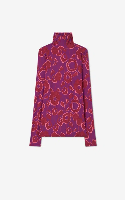 St John Cubist Floral Nuda Turtleneck In Wohg