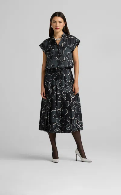 St John Cubist Floral Print Top In Bswm