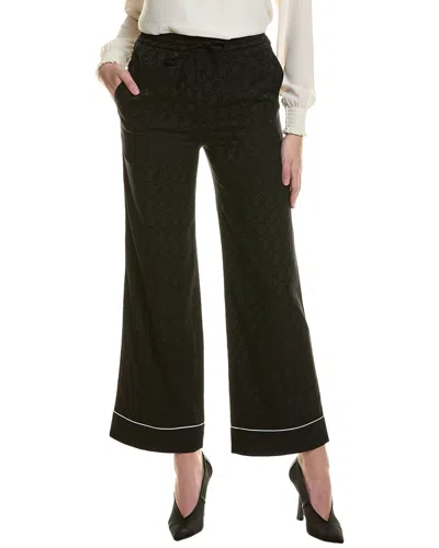 St John St. John Cursive Icon Silk-blend Pant In Black