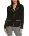 St John St. John Curve Icon Silk-blend Blouse In Black
