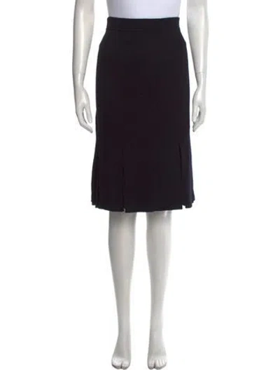 Pre-owned St John Cutout Accent Knee-length Skirt In Black