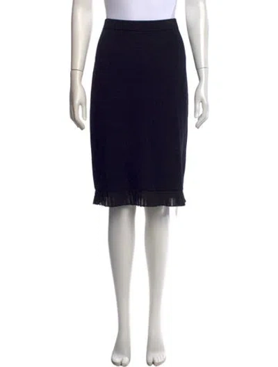 Pre-owned St John Cutout Accent Knee-length Skirt In Black