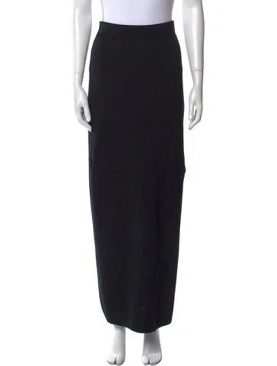 Pre-owned St John Cutout Accent Long Skirt In Black