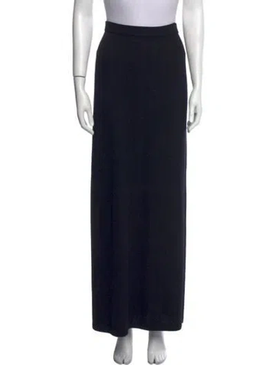 Pre-owned St John Cutout Accent Long Skirt In Black