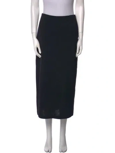 Pre-owned St John Cutout Accent Midi Length Skirt In Black