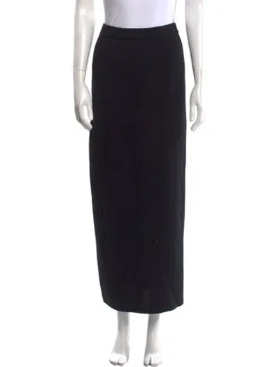 Pre-owned St John Cutout Accent Midi Length Skirt In Black