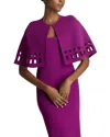 St John Stretch Knit Cut Out Cape In Azalea