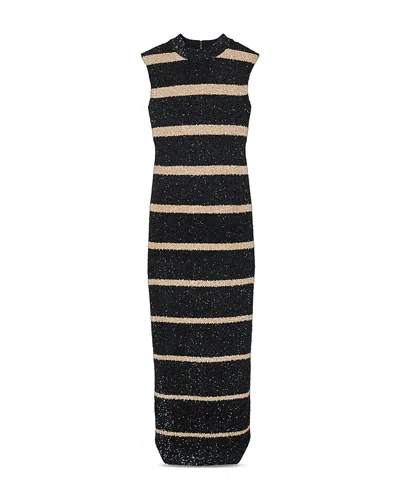 St John Degrade Breton Stripe Sequin Dress
