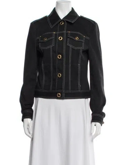 Pre-owned St John Denim Jacket In Black