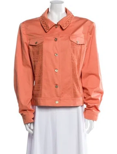Pre-owned St John Denim Jacket In Pink