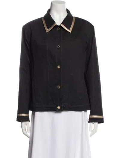 Pre-owned St John Denim Jacket W/ Tags In Gray