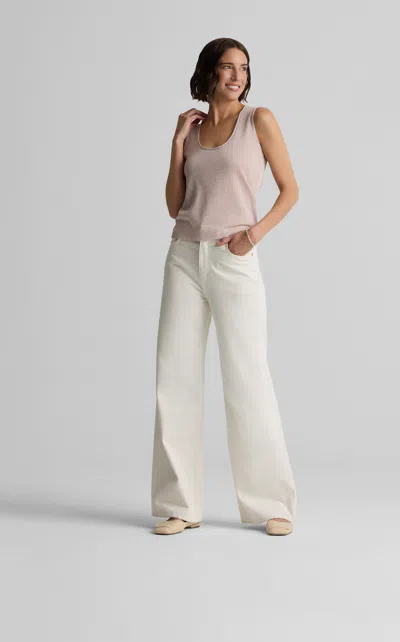 St John Diana Shell In Metallic Knit In Pink