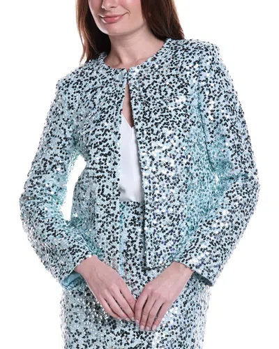 St John St. John Donegal Tweed Jacket In Blue